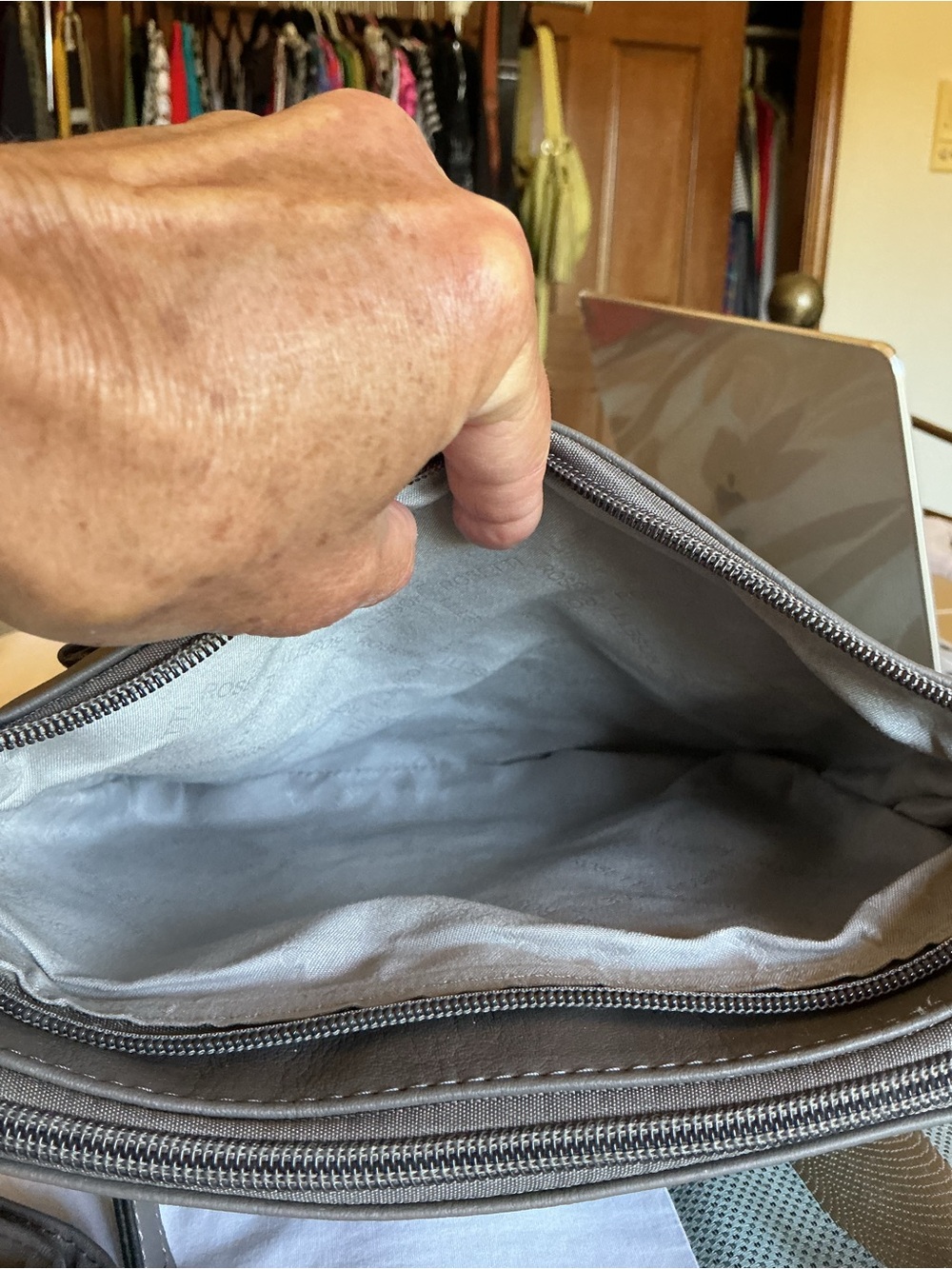 Rosetti Gray Crossbody with Silver Hardware - Picture 5 of 11